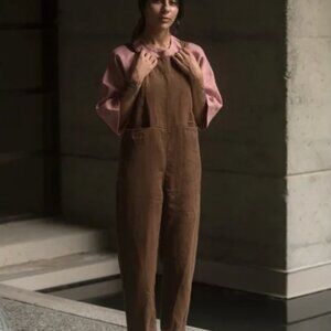 Beaton Linen Overalls in Black